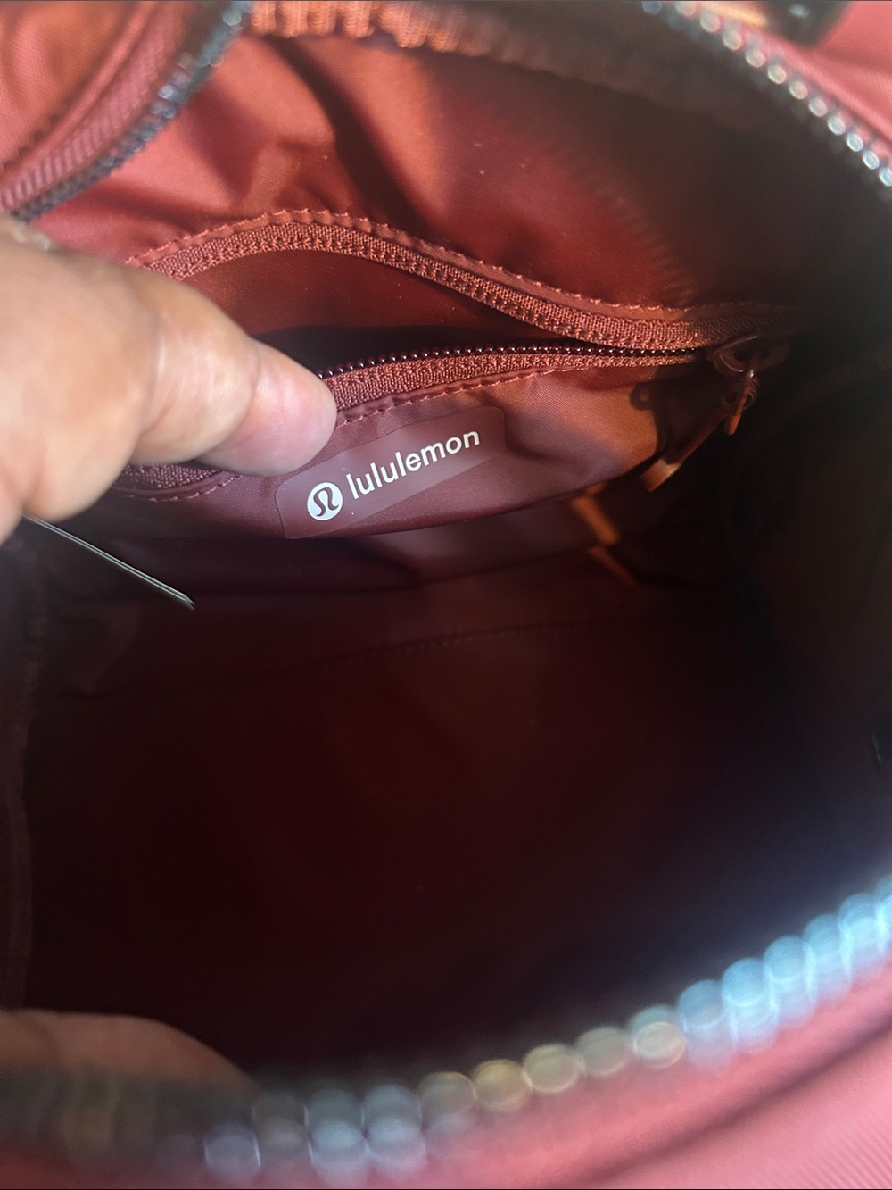 Lululemon Wine Burgundy Structured Bowler Crossbody Tote Bag - Picture 9 of 10